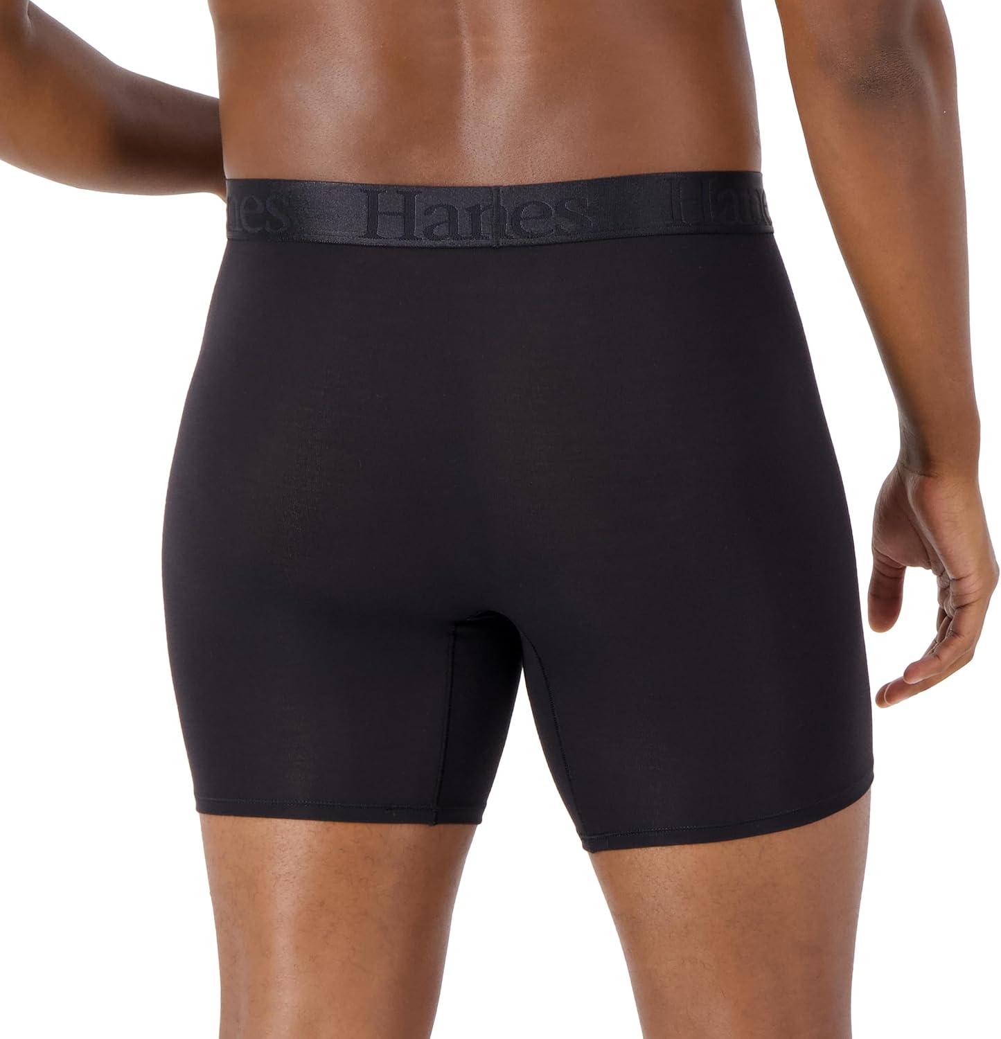 imageMens Originals Boxer Briefs ampamp Trunks Supersoft Bamboo from Viscose Underwear 3PackRegular Leg Black 3 Pack