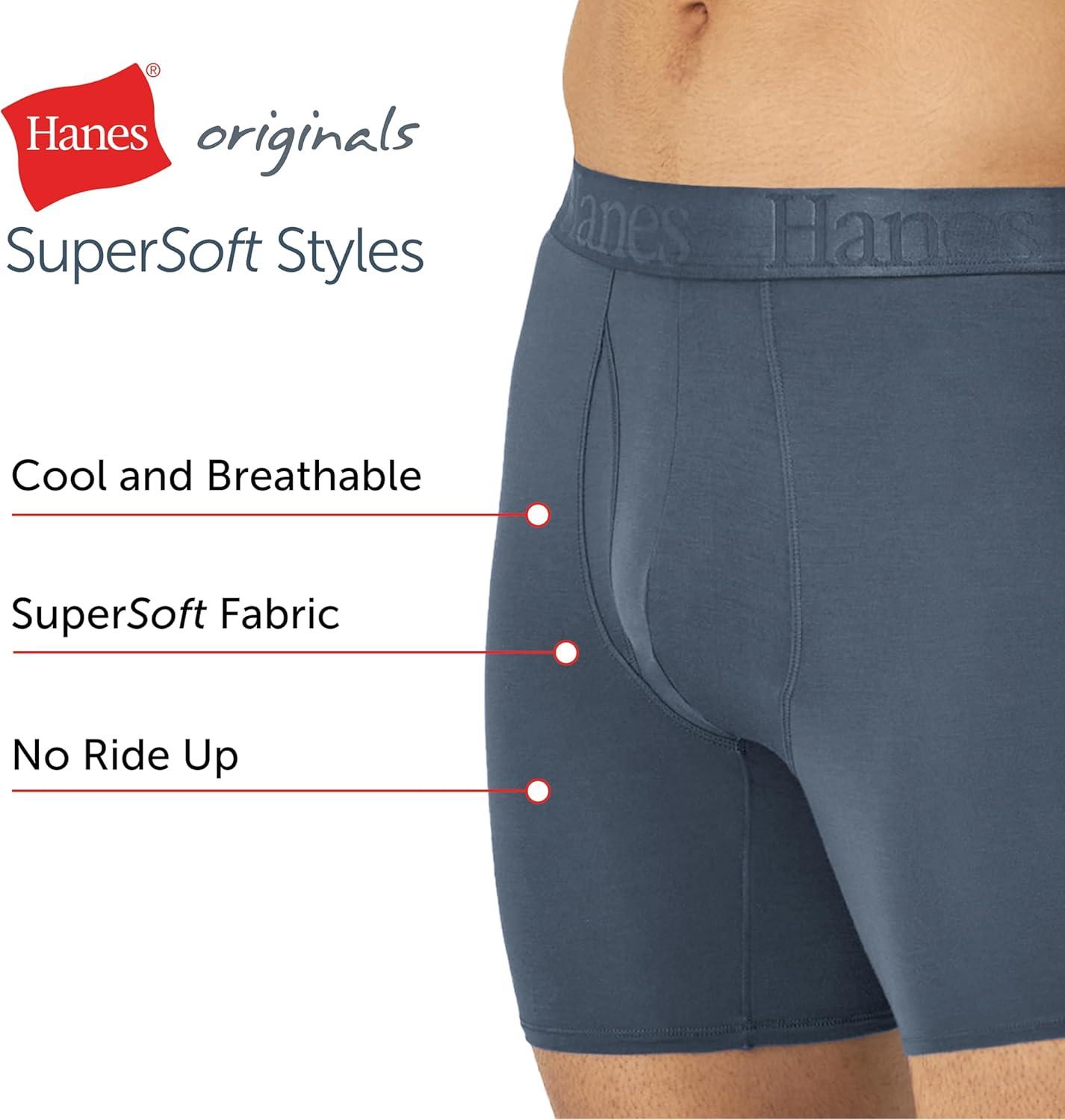 imageMens Originals Boxer Briefs ampamp Trunks Supersoft Bamboo from Viscose Underwear 3PackRegular Leg Black 3 Pack