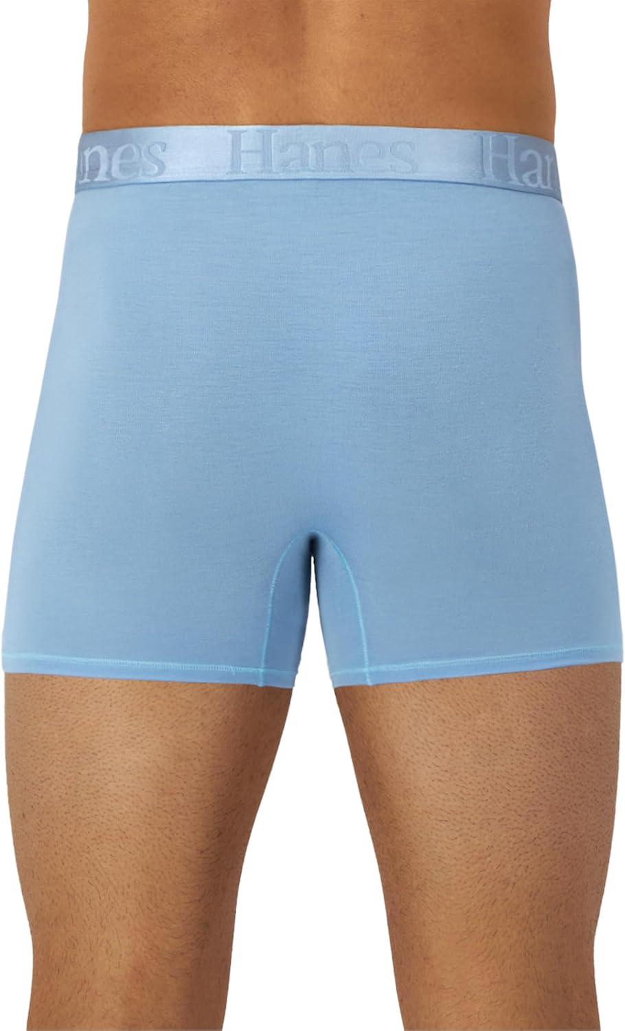 imageMens Originals Boxer Briefs ampamp Trunks Supersoft Bamboo from Viscose Underwear 3PackTrunk Blue Green Light Blue 3 Pack