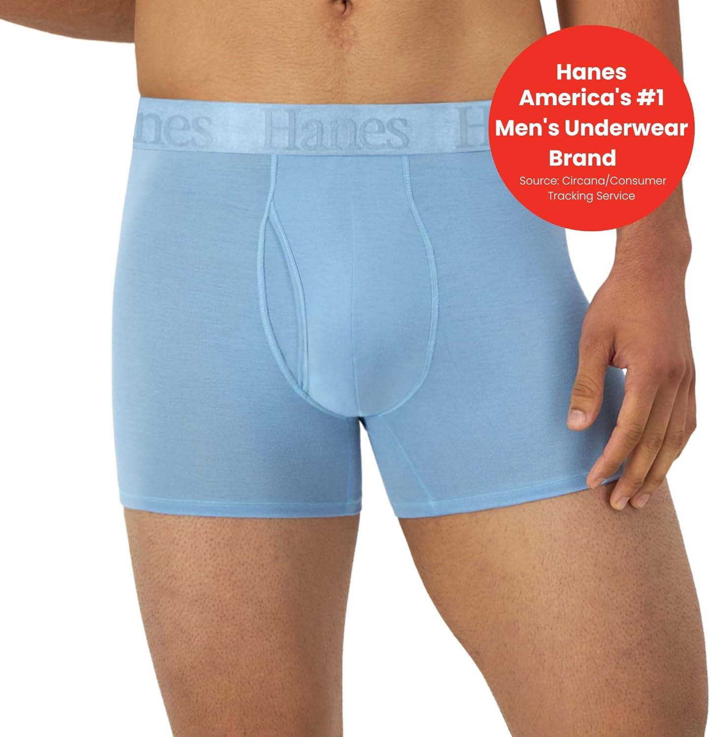 imageMens Originals Boxer Briefs ampamp Trunks Supersoft Bamboo from Viscose Underwear 3PackTrunk Blue Green Light Blue 3 Pack