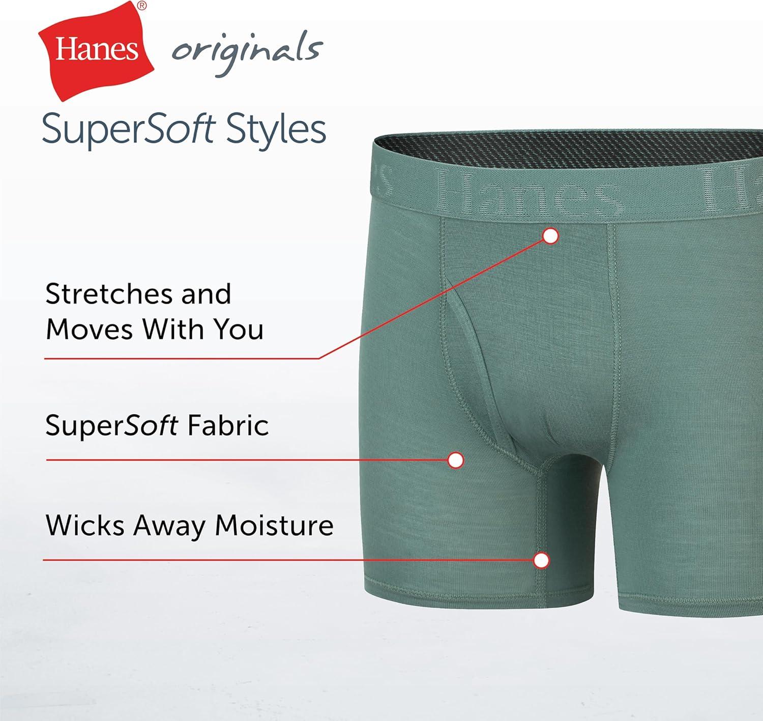 imageboys Hanes Originals Ultimate Supersoft Boys Boxer Brief Underwear Assorted 5packGreenBlueBlack 5pack