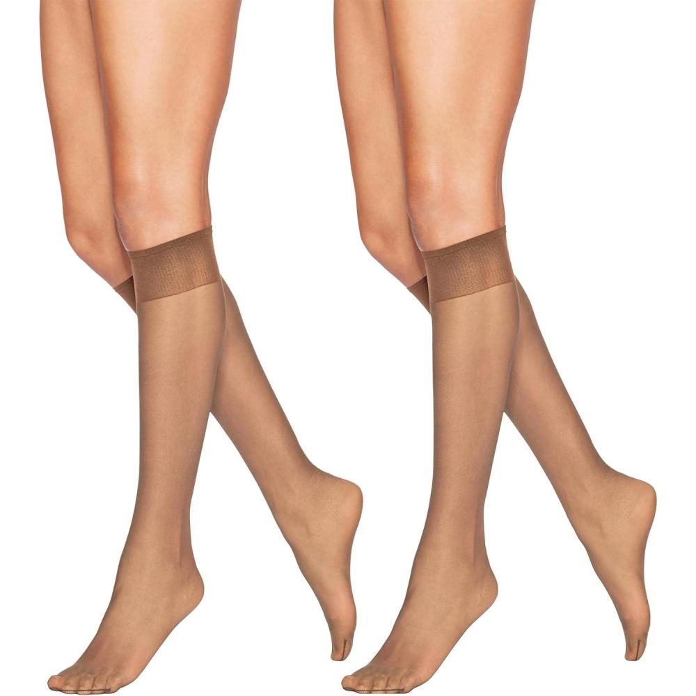 imageHanes Alive Womens Full Suppor Sheer Toe Knee High SheersLittle Color