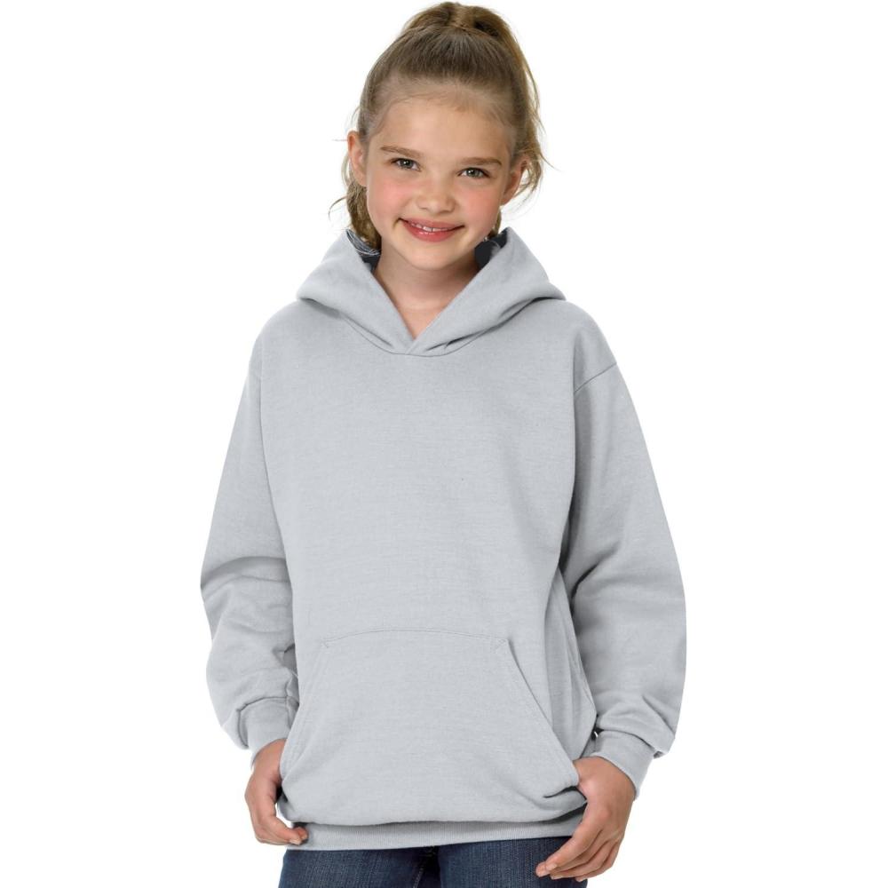 imageHanes Boys EcoSmart Fleece Hoodie Hooded Sweatshirt for Boys Pullover SweatshirtAsh