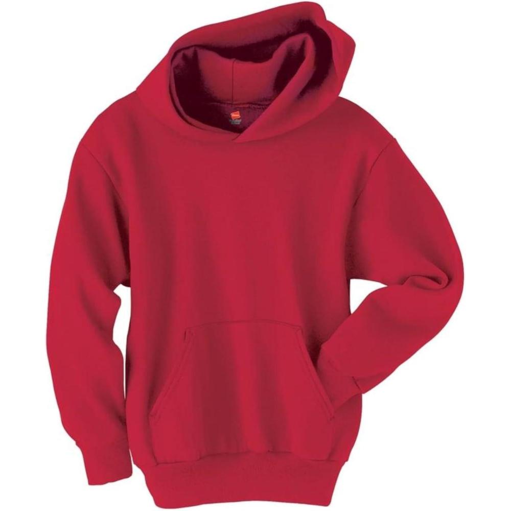 imageHanes Boys EcoSmart Fleece Hoodie Hooded Sweatshirt for Boys Pullover SweatshirtDeep Red
