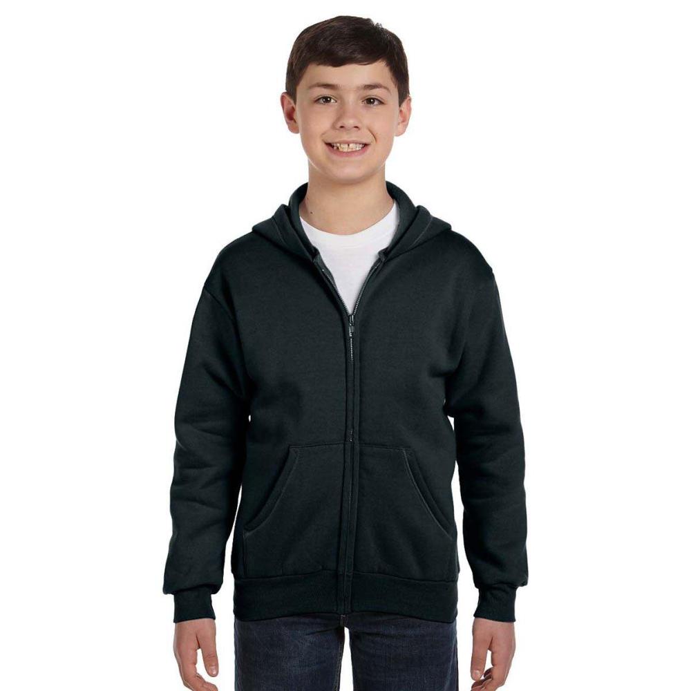 imageHanes Boys EcoSmart Full Zip Hooded Jacket Black LargeBlack