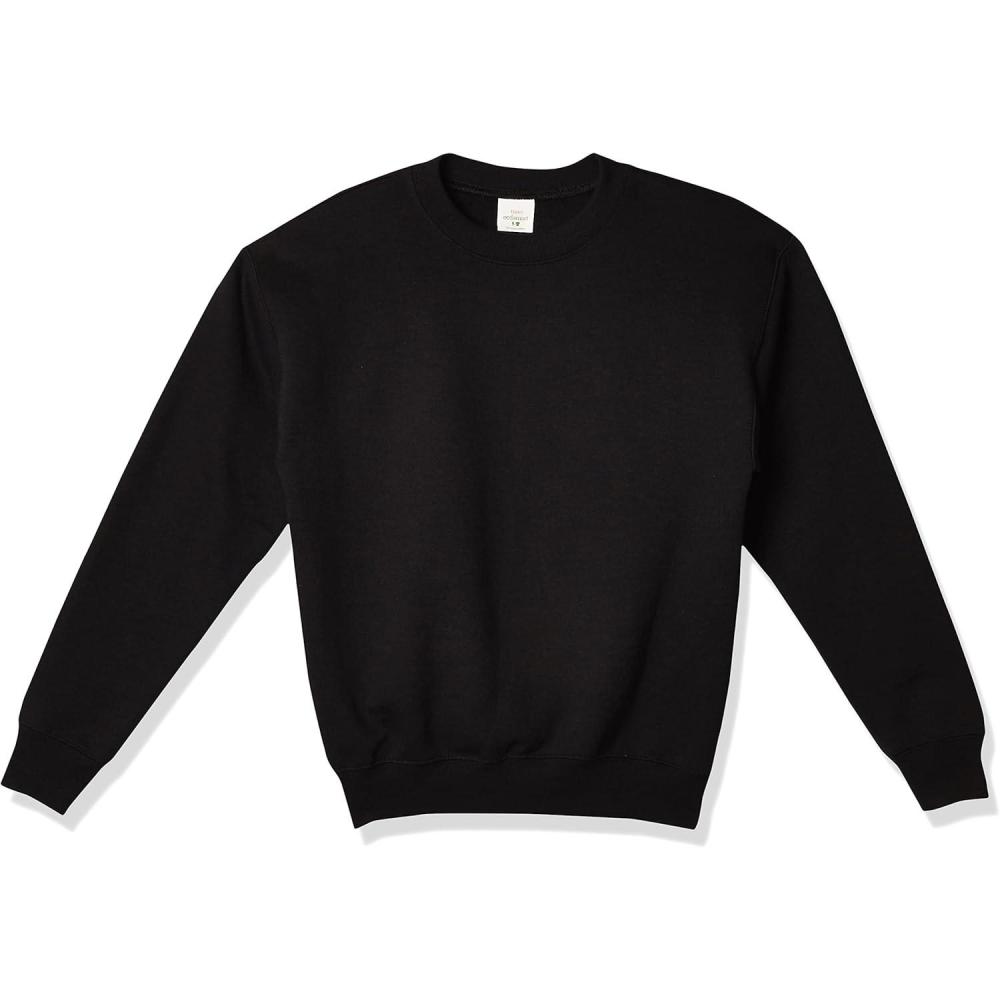 imageHanes Boys EcoSmart Sweatshirt Cotton Crewneck Pullover Kids Fleece SweatshirtBlack