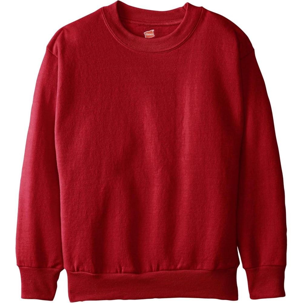 imageHanes Boys EcoSmart Sweatshirt Cotton Crewneck Pullover Kids Fleece SweatshirtDeep Red