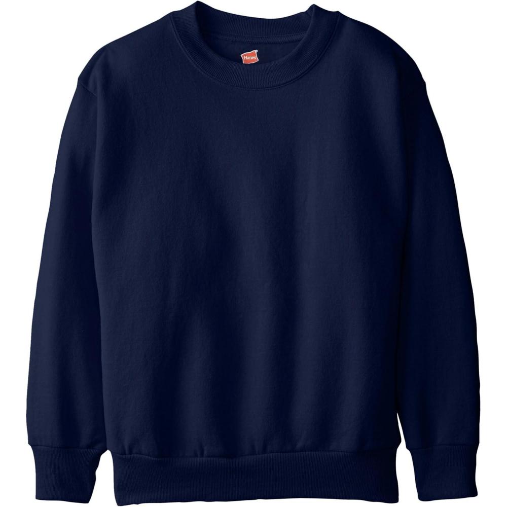 imageHanes Boys EcoSmart Sweatshirt Cotton Crewneck Pullover Kids Fleece SweatshirtNavy