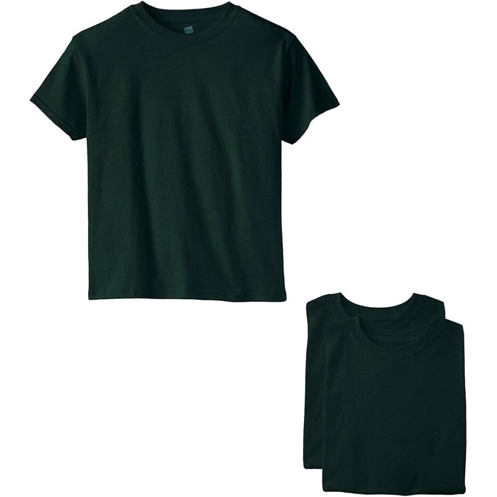 imageHanes Boys Essentials Short Sleeve Tshirt Value Pack 3 or 6PackDeep Forest 3 Pack