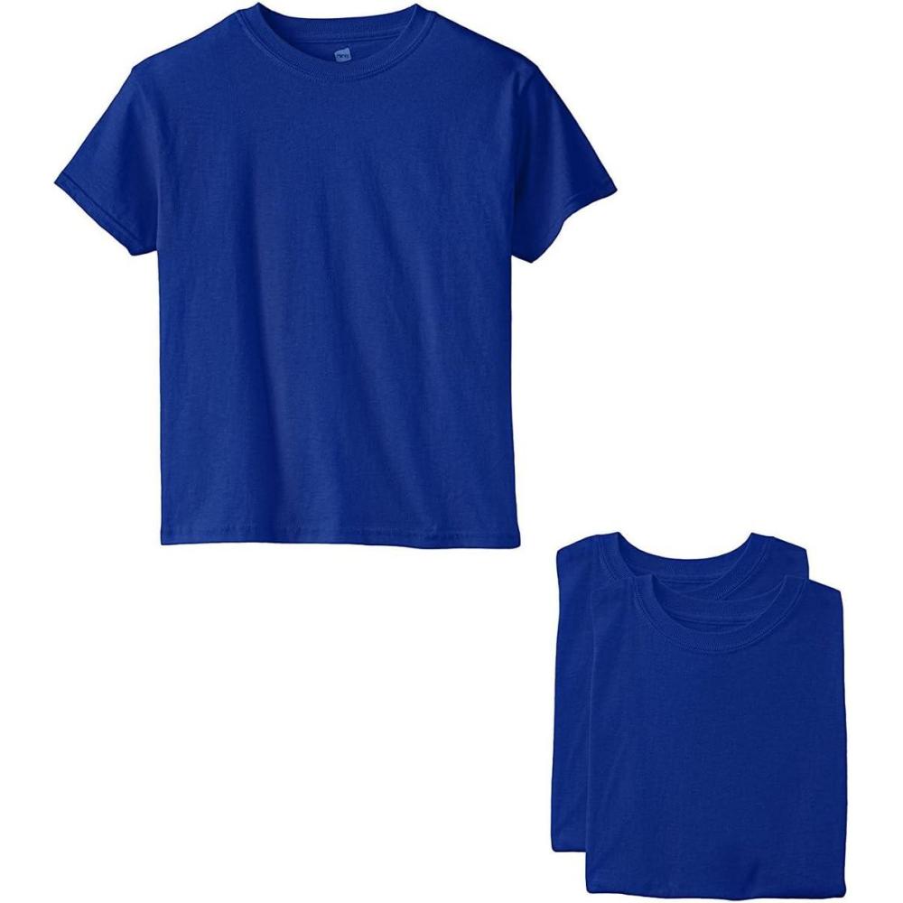 imageHanes Boys Essentials Short Sleeve Tshirt Value Pack 3 or 6PackDeep Royal 3 Pack