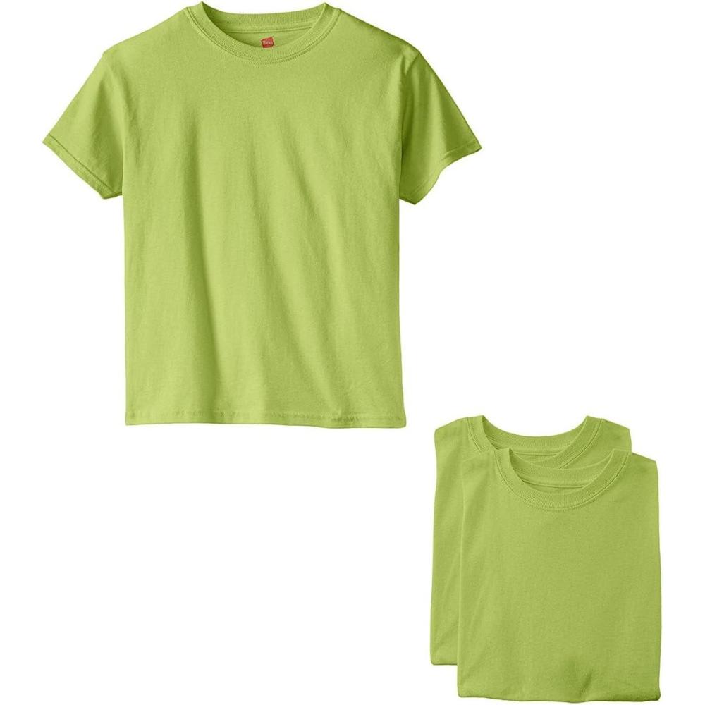imageHanes Boys Essentials Short Sleeve Tshirt Value Pack 3 or 6PackLime 3 Pack