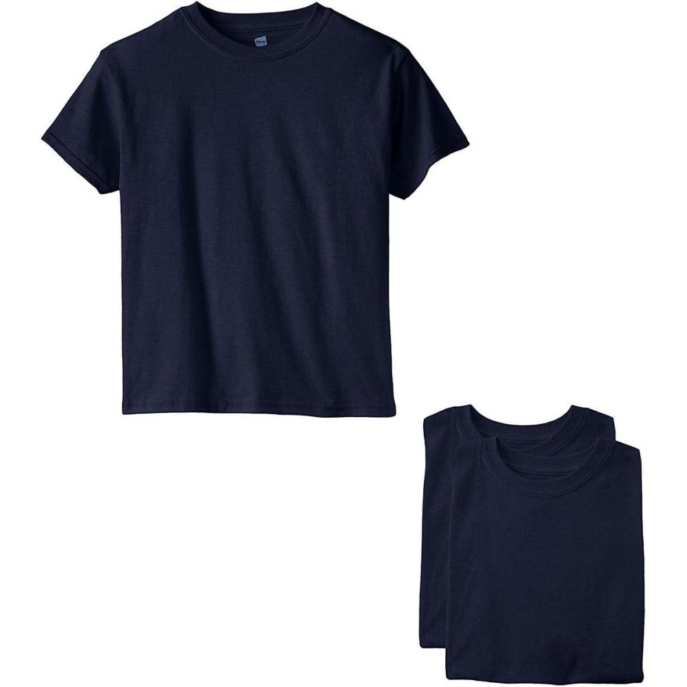 imageHanes Boys Essentials Short Sleeve Tshirt Value Pack 3 or 6PackNavy 3 Pack