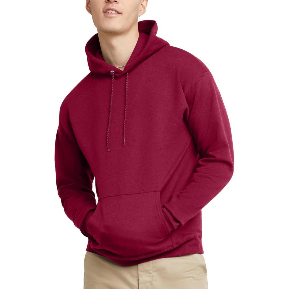 imageHanes EcoSmart Hoodie Midweight Fleece Pullover Hooded Sweatshirt for MenCardinal