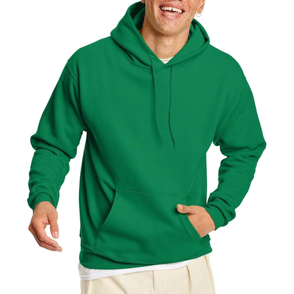 imageHanes EcoSmart Hoodie Midweight Fleece Pullover Hooded Sweatshirt for MenKelly Green