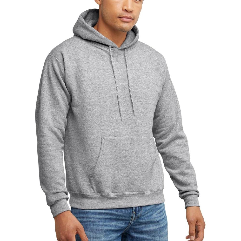 imageHanes EcoSmart Hoodie Midweight Fleece Pullover Hooded Sweatshirt for MenLight Steel