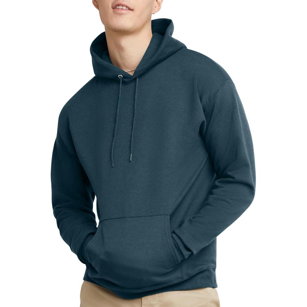 imageHanes EcoSmart Hoodie Midweight Fleece Pullover Hooded Sweatshirt for MenMetallic Teal