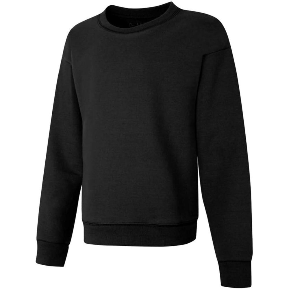imageHanes Girls EcoSmart Crewneck Sweatshirt Soft Midweight Fleece Pullover for GirlsBlack