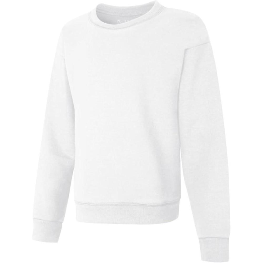 imageHanes Girls EcoSmart Crewneck Sweatshirt Soft Midweight Fleece Pullover for GirlsWhite