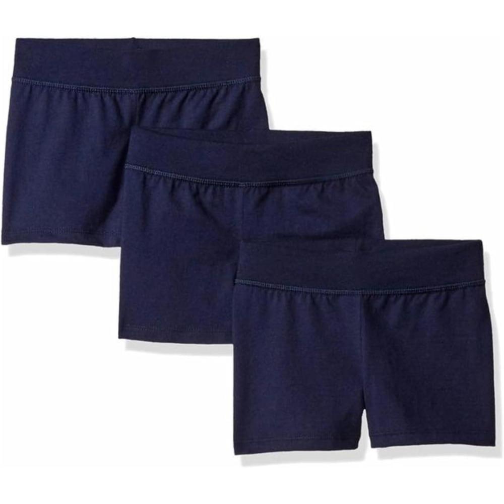 imageHanes Little Girls Jersey Short Pack of 3Navy