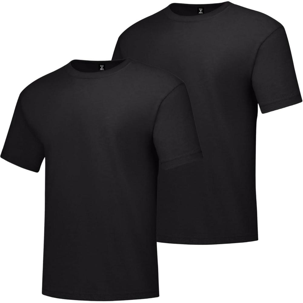 imageHanes Mens Beefyt TShirt Heavyweight Cotton Tee 1 Or 2 Pack Big ampamp TallBlack 2 Pack