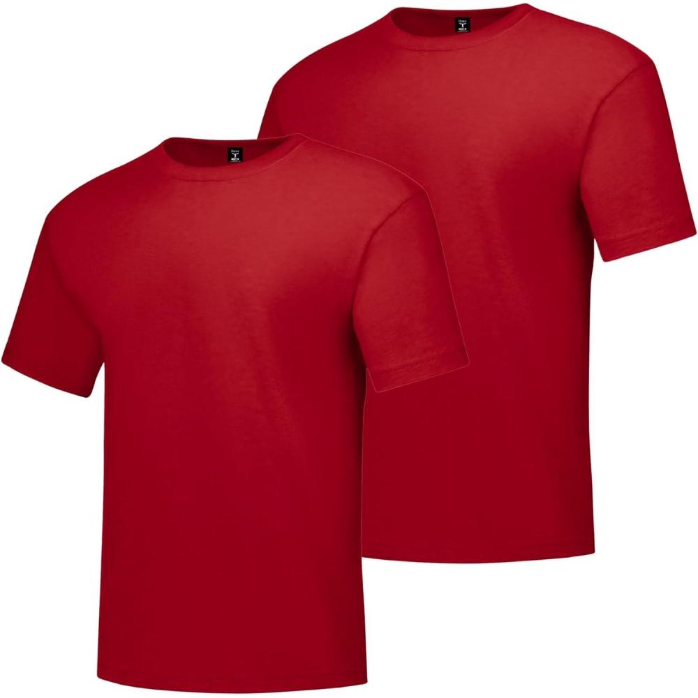 imageHanes Mens Beefyt TShirt Heavyweight Cotton Tee 1 Or 2 Pack Big ampamp TallDeep Red 2 Pack