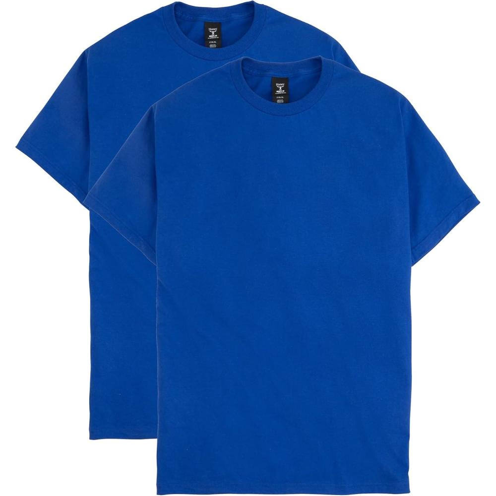 imageHanes Mens Beefyt TShirt Heavyweight Cotton Tee 1 Or 2 Pack Big ampamp TallDeep Royal 2 Pack