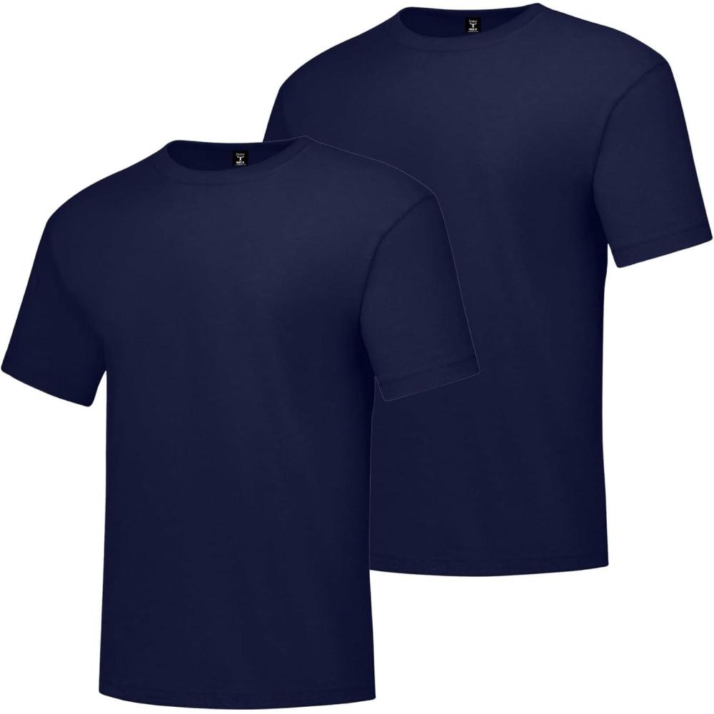 imageHanes Mens Beefyt TShirt Heavyweight Cotton Tee 1 Or 2 Pack Big ampamp TallNavy 2 Pack