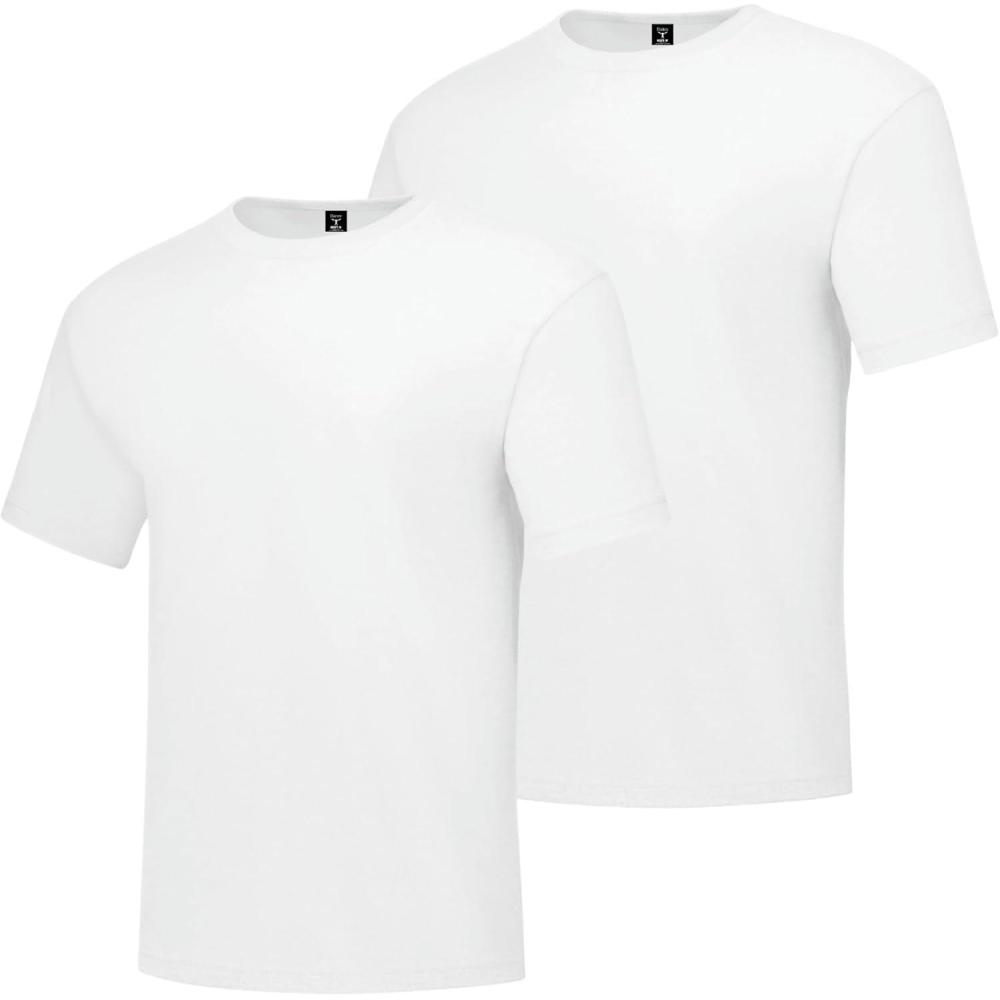 imageHanes Mens Beefyt TShirt Heavyweight Cotton Tee 1 Or 2 Pack Big ampamp TallWhite 2 Pack