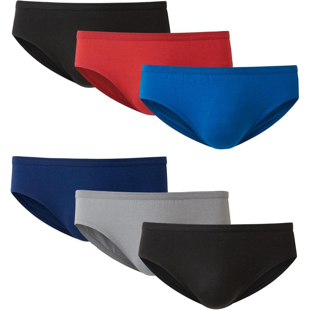 imageHanes Mens Bikini Pack MoistureWicking Stretch Cotton Bikini 6Pack Odor Control Bikini Underwear 6Pack