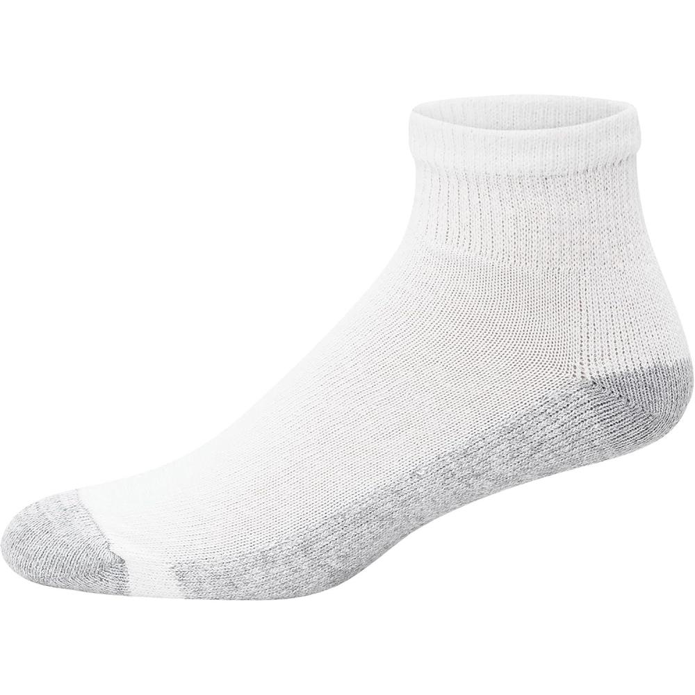 imageHanes Mens Double Tough Socks Crew and Ankle Moisturing Wicking Socks Black ampamp White MultiPacksWhite 12 Pack