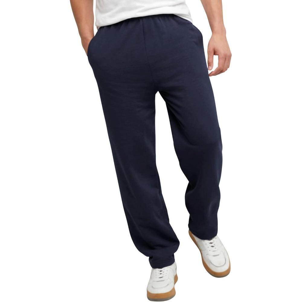 imageHanes Mens EcoSmart Best Sweatpants Athletic Lounge Pants with Cinched Cuffs 1 Or 2 PackNavy