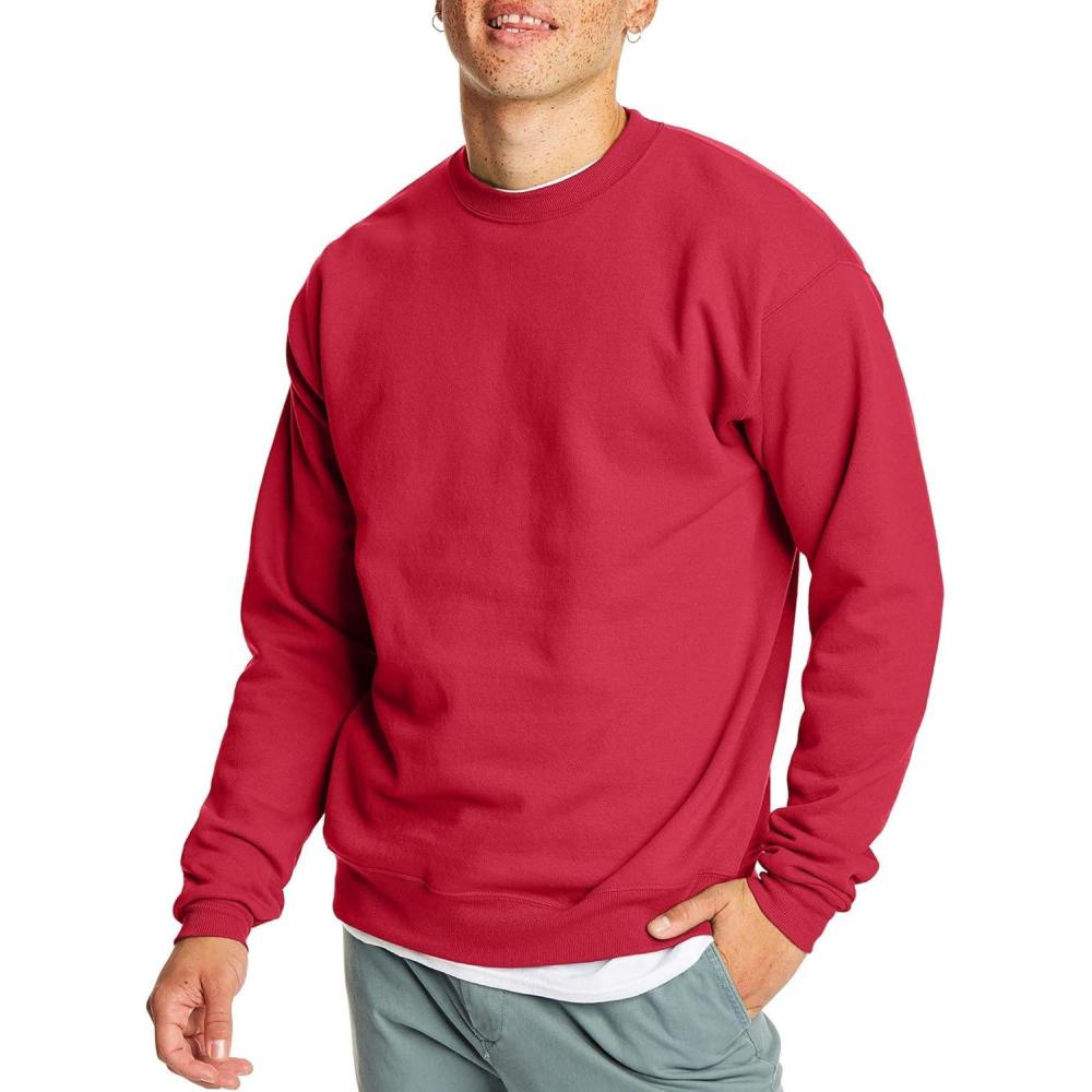 imageHanes Mens EcoSmart Sweatshirt 2 PackDeep Red  1 Pack