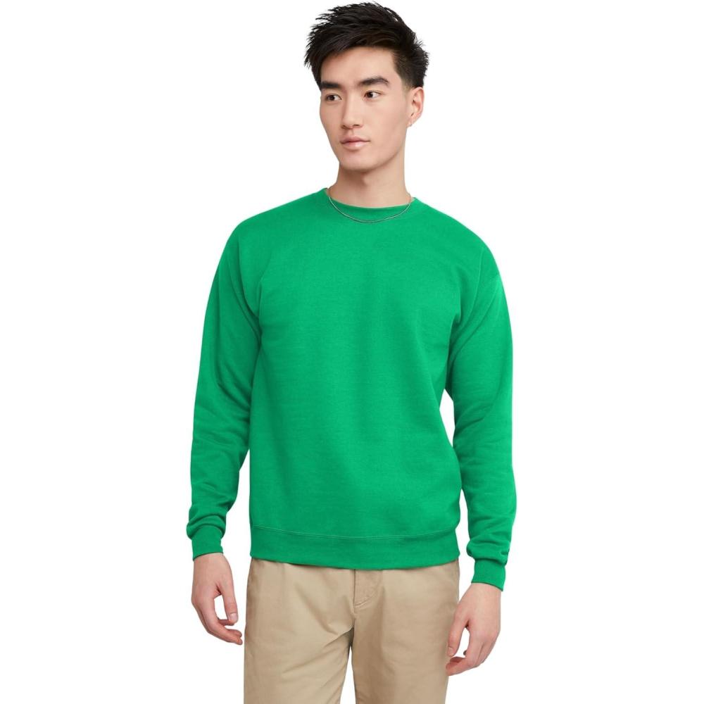 imageHanes Mens EcoSmart Sweatshirt 2 PackKelly Green 1 Pack