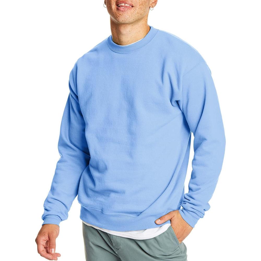 imageHanes Mens EcoSmart Sweatshirt 2 PackLight Blue 1 Pack
