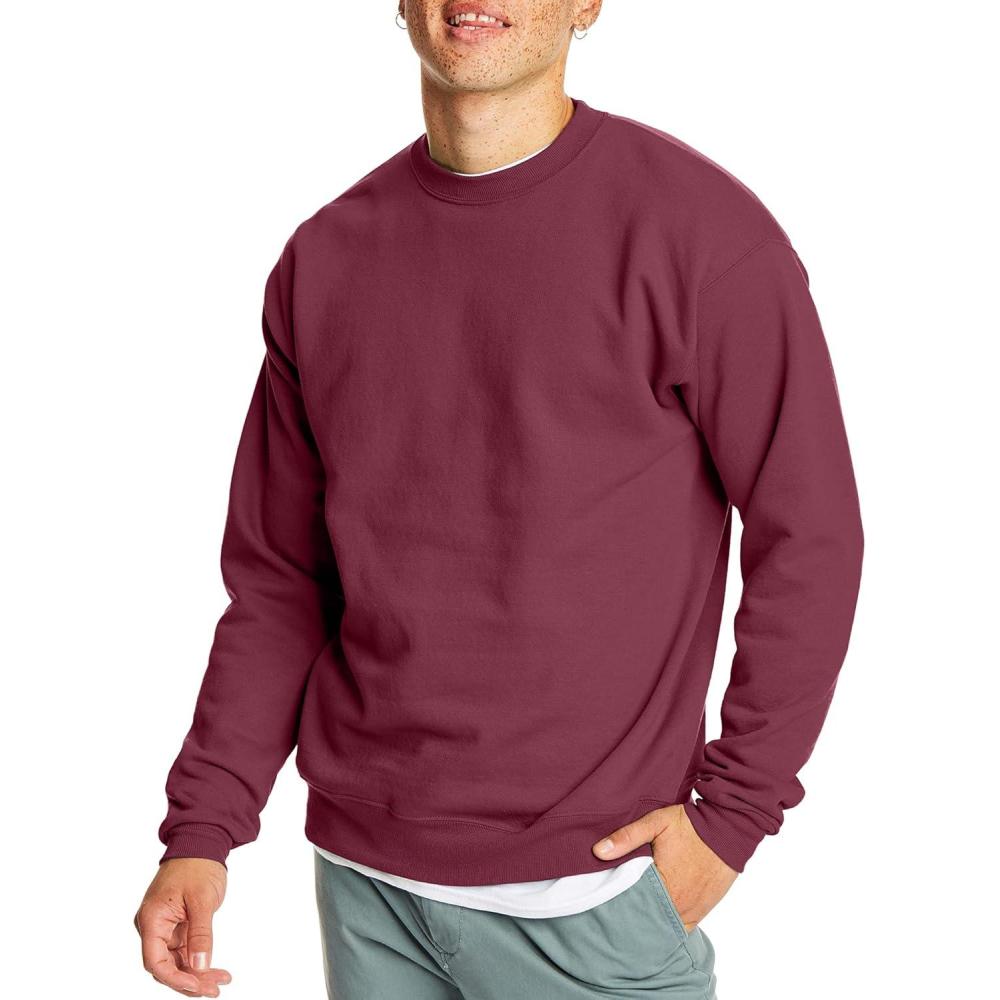 imageHanes Mens EcoSmart Sweatshirt 2 PackMaroon  1 Pack
