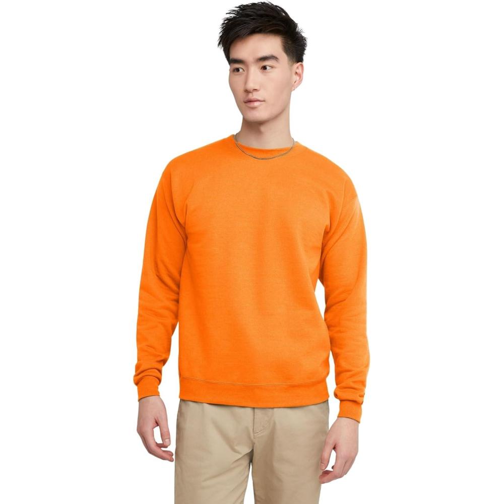 imageHanes Mens EcoSmart Sweatshirt 2 PackSafety Orange 1 Pack