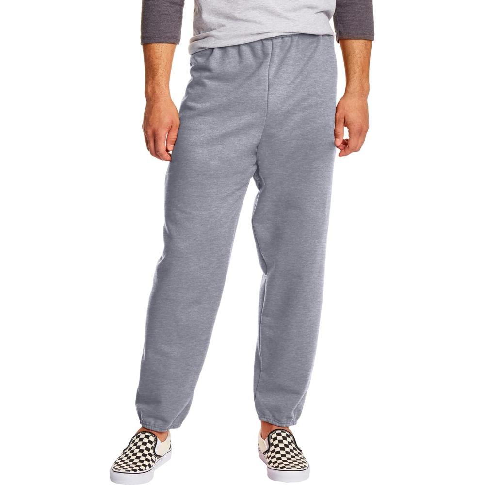 imageHanes Mens Ecosmart Best Sweatpants Athletic Lounge Pants with Cquoted CuffsLight Steel  1 Pack