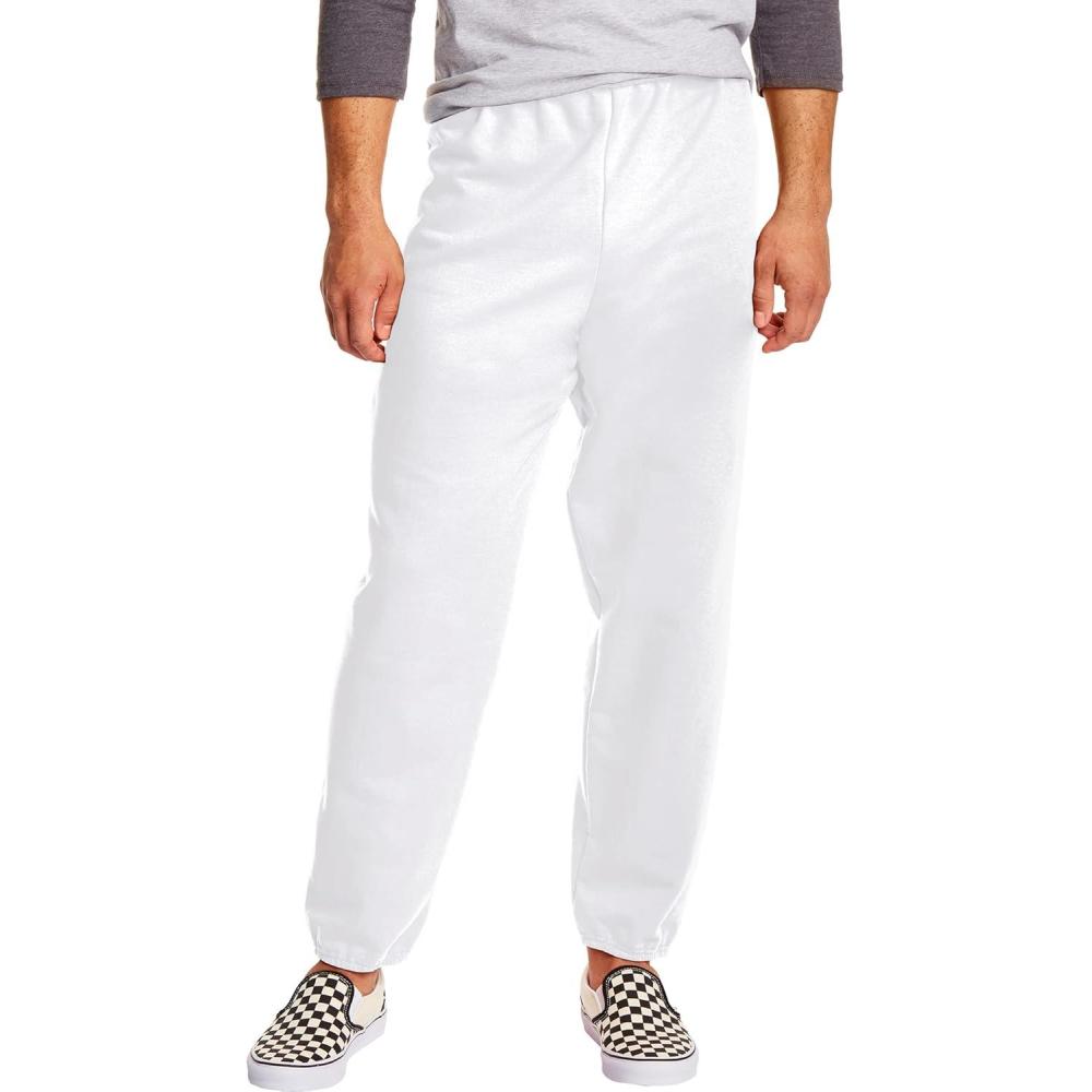 imageHanes Mens Ecosmart Best Sweatpants Athletic Lounge Pants with Cquoted CuffsWhite  1 Pack