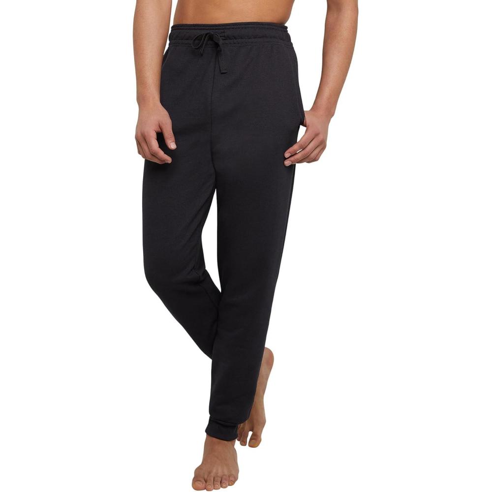 imageHanes Mens Joggers EcoSmart Fleece Sweatpants for Men Mens Lounge Pants 305quotBlack