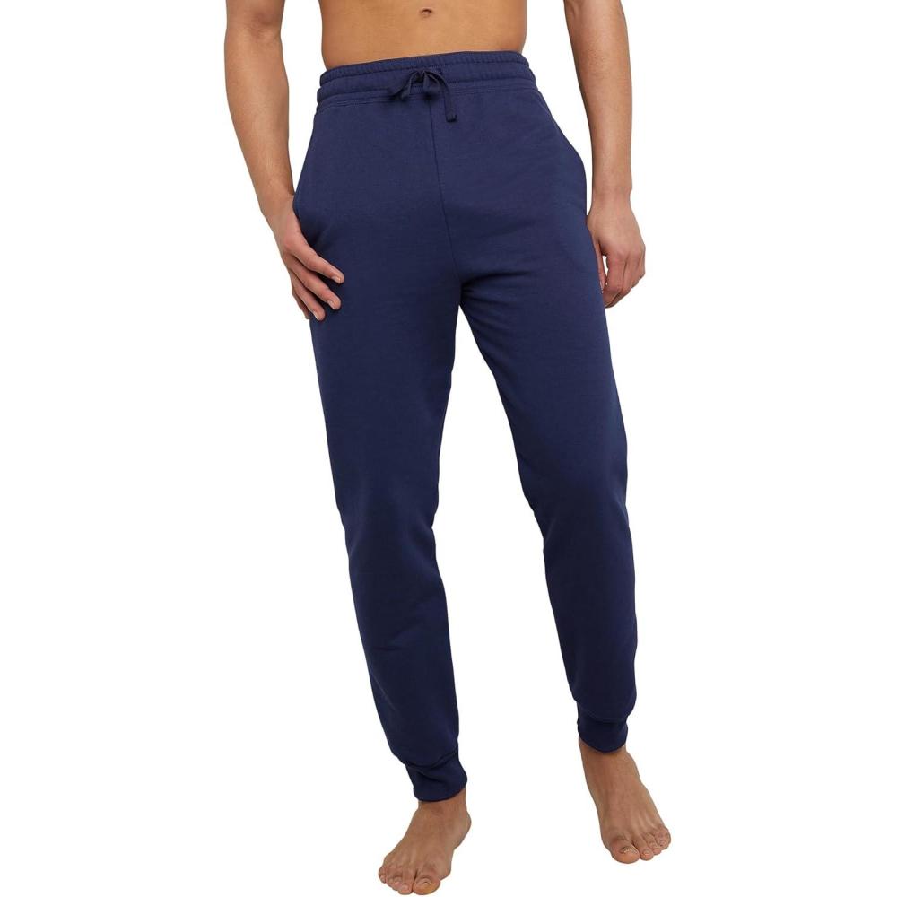 imageHanes Mens Joggers EcoSmart Fleece Sweatpants for Men Mens Lounge Pants 305quotNavy