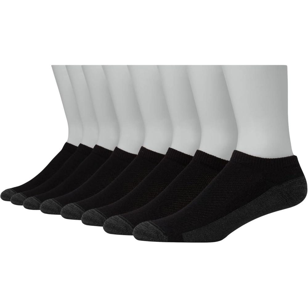 imageHanes Mens Max Cushion Low Cut Socks 6 and 8 PacksBlack  8 Pair Pack