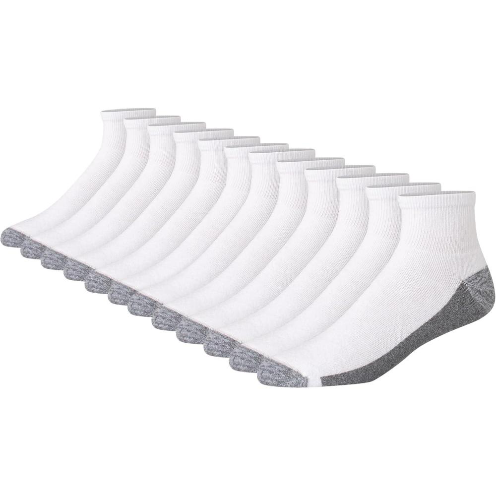 imageHanes Mens Max Cushioned Ankle Socks MultipacksWhite  12 Pack