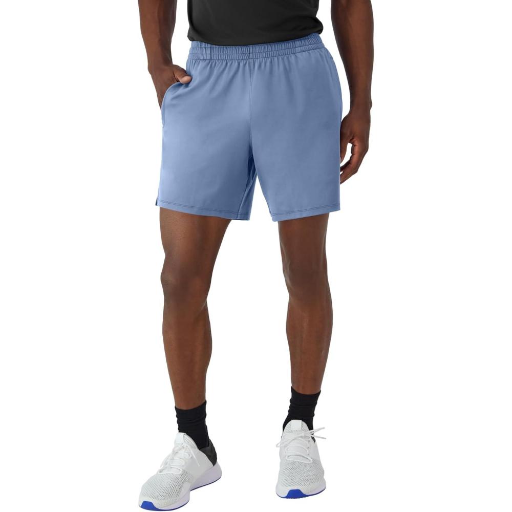 imageHanes Mens Moves Performance Shorts Athletic MoistureWicking Shorts with Pockets 6 InseamBlue Dive