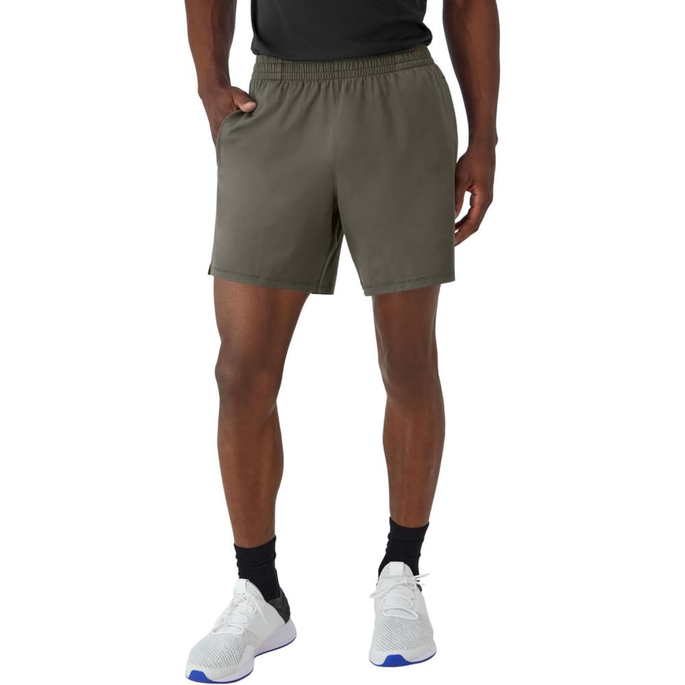 imageHanes Mens Moves Performance Shorts Athletic MoistureWicking Shorts with Pockets 6 InseamGrey Encore