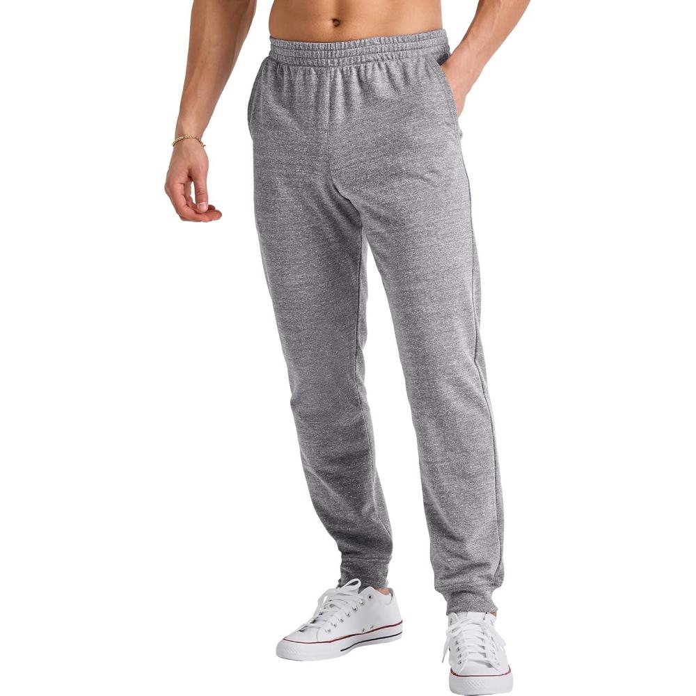imageHanes Mens Originals French Terry Joggers Lightweight Sweatpants with Pockets 30quot InseamBlack 50r Pe Heather