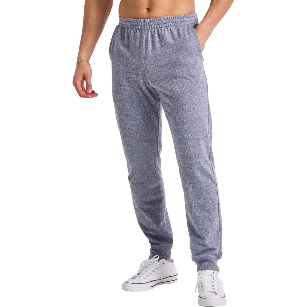 imageHanes Mens Originals French Terry Joggers Lightweight Sweatpants with Pockets 30quot InseamNavy Pe Heather