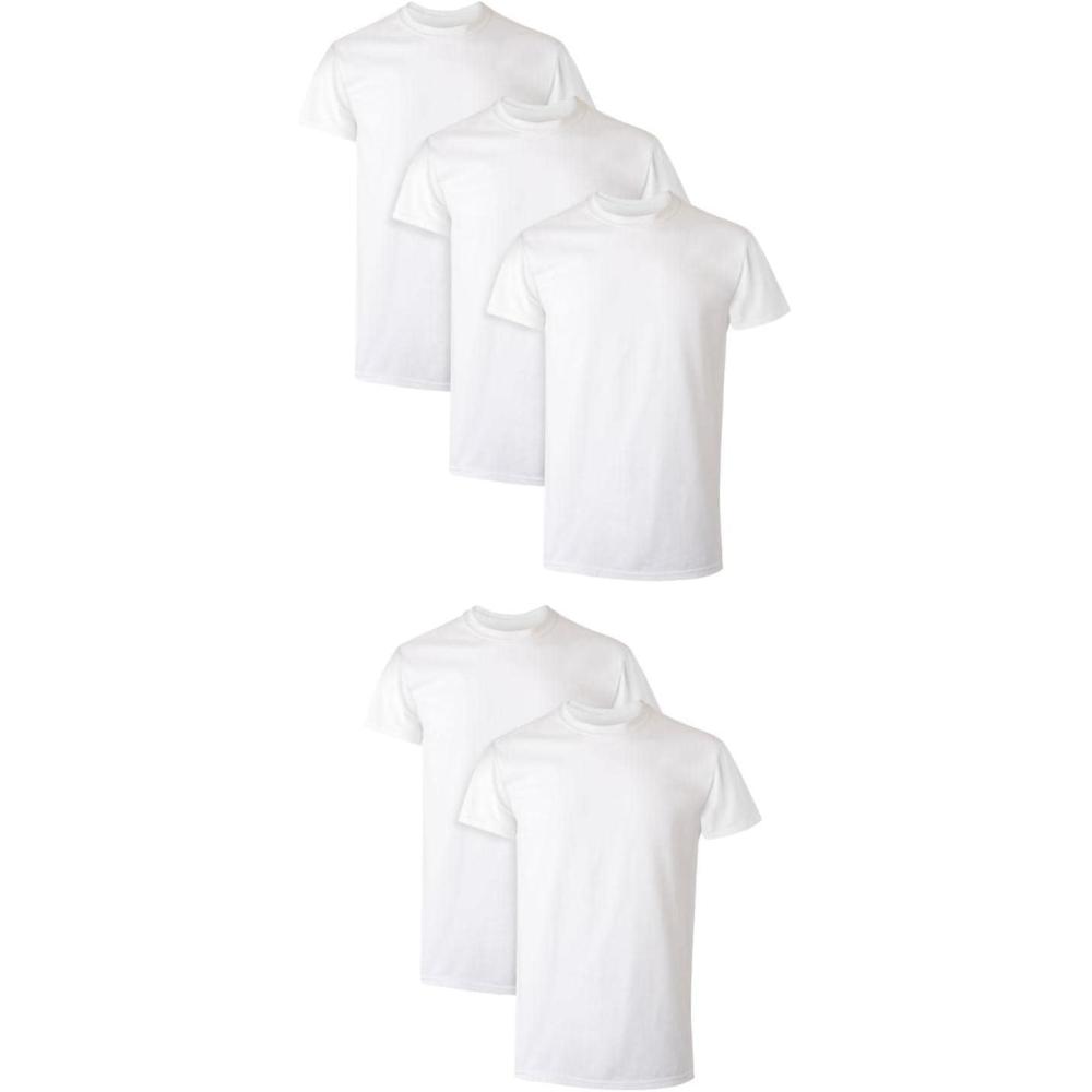 imageHanes Mens Performance Undershirt XTemp MoistureWicking Crewneck White 5PackWhite