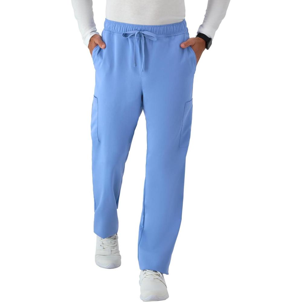 imageHanes Mens Scrubs Healthcare Pants Scrub Pants for Men MoistureWicking ampamp Odor Control 5 PocketsCeil Blue 2