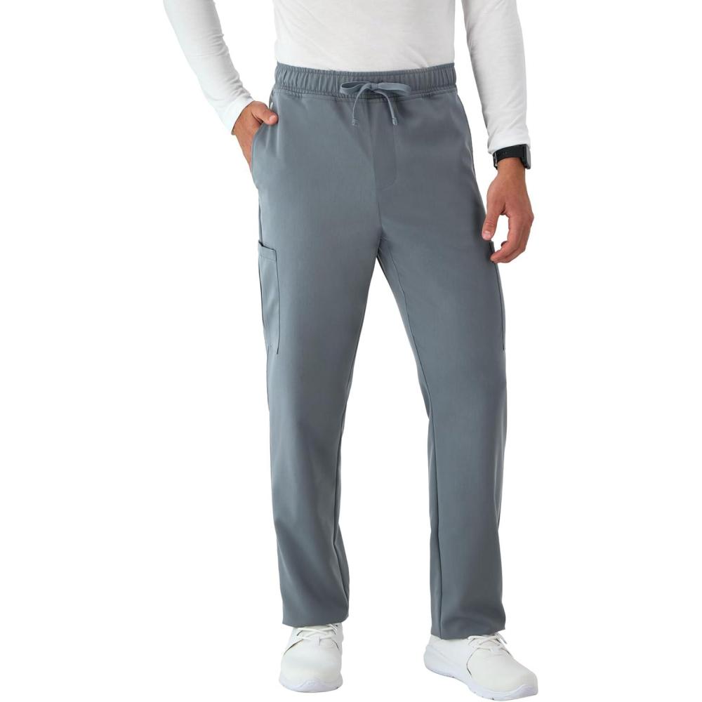 imageHanes Mens Scrubs Healthcare Pants Scrub Pants for Men MoistureWicking ampamp Odor Control 5 PocketsSlate Grey