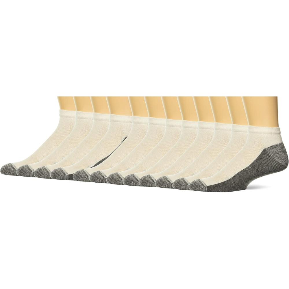 imageHanes Mens Socks XTemp Cushioned Low Cut Socks 12PackWhite